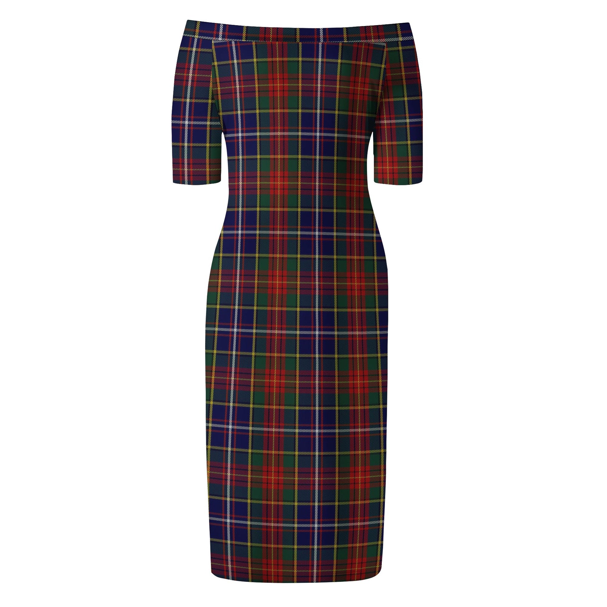 Crozier Tartan Off Shoulder Lady Dress - Tartan Vibes Clothing