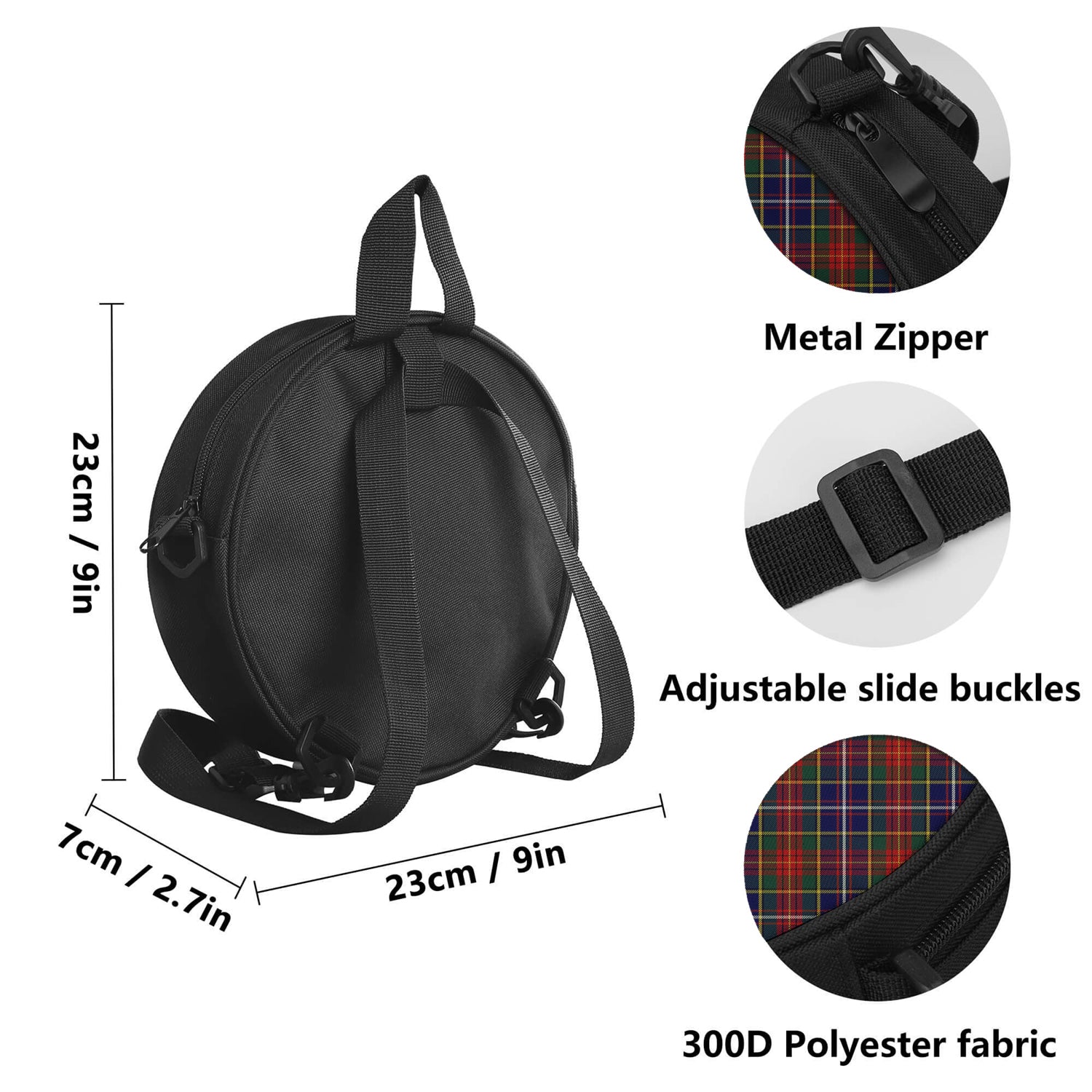 Crozier Tartan Round Satchel Bags - Tartan Vibes Clothing