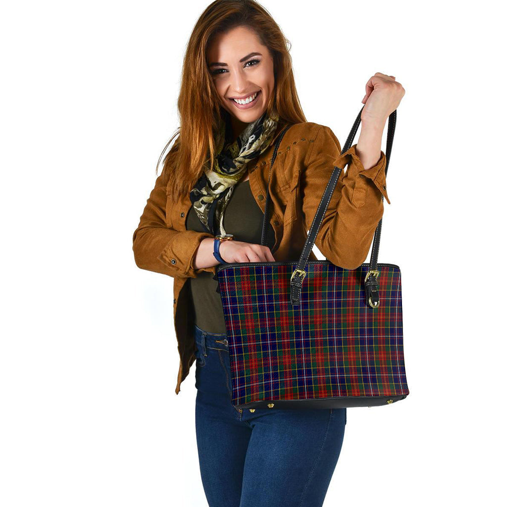 Crozier Tartan Leather Tote Bag - Tartan Vibes Clothing