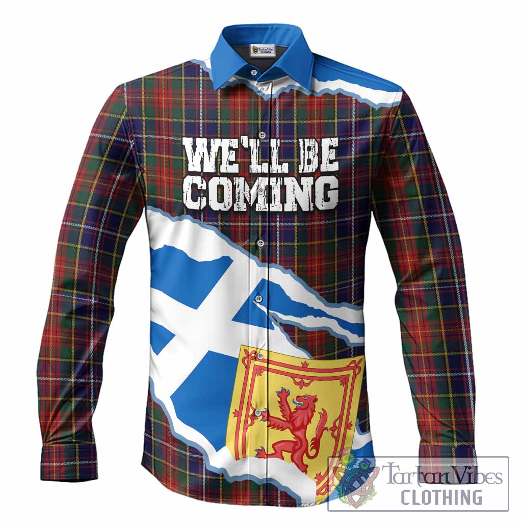 Crozier Scotland Football Tartan Long Sleeve Button Shirts We'll Be Coming