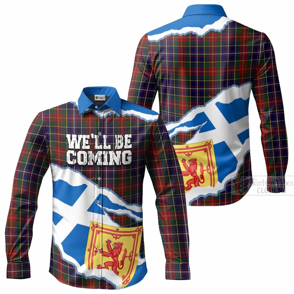 Crozier Scotland Football Tartan Long Sleeve Button Shirts We'll Be Coming