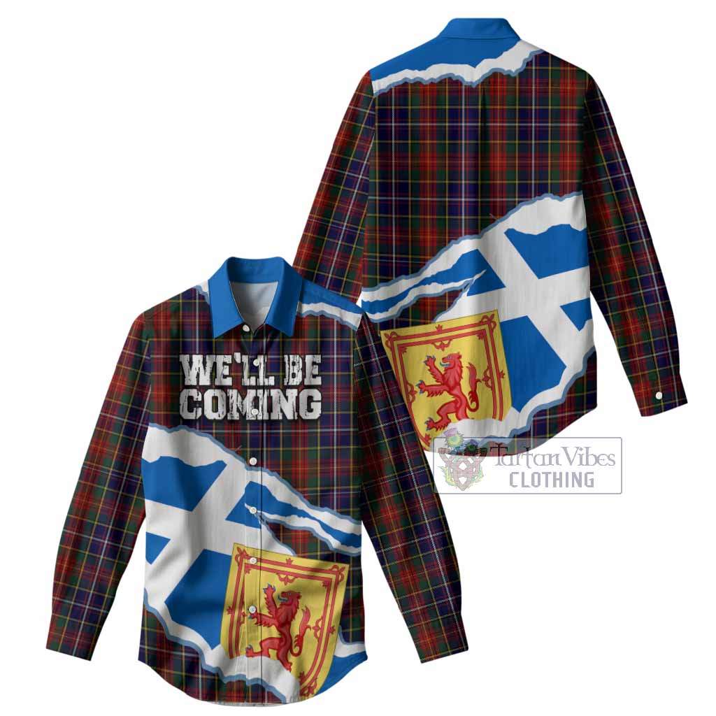 Crozier Scotland Football Tartan Women Casual Shirt We'll Be Coming