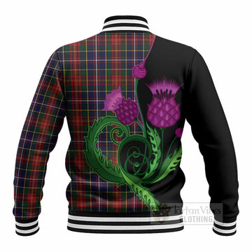 Crozier Tartan Baseball Jacket Traditional Scottish Thistle