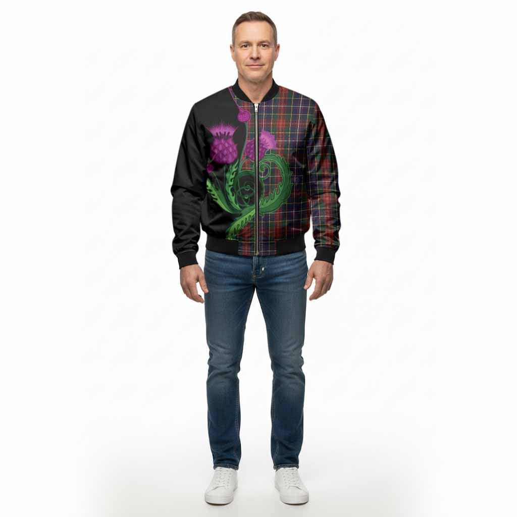 Crozier Tartan Bomber Jacket Traditional Scottish Thistle