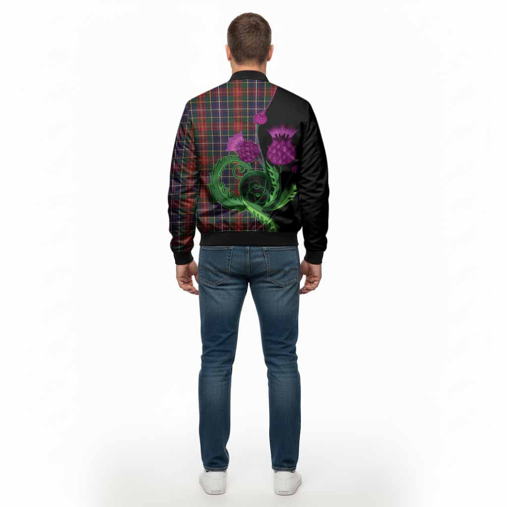 Crozier Tartan Bomber Jacket Traditional Scottish Thistle