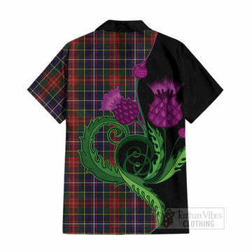 Crozier Tartan Cotton Hawaiian Shirt Traditional Scottish Thistle