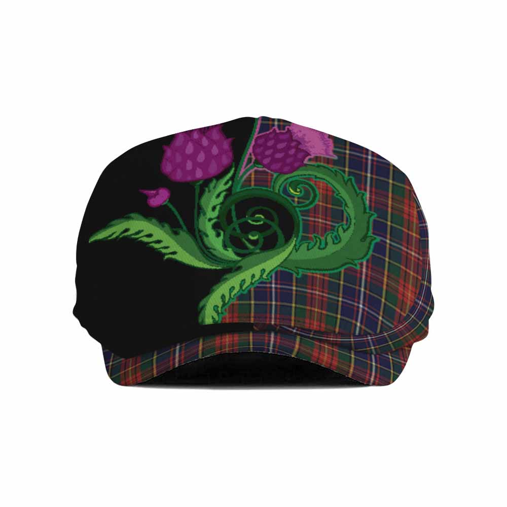 Crozier Tartan Flat Cap, Jeff Cap Traditional Scottish Thistle