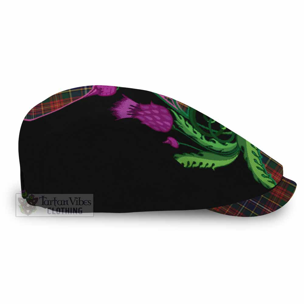 Crozier Tartan Flat Cap, Jeff Cap Traditional Scottish Thistle