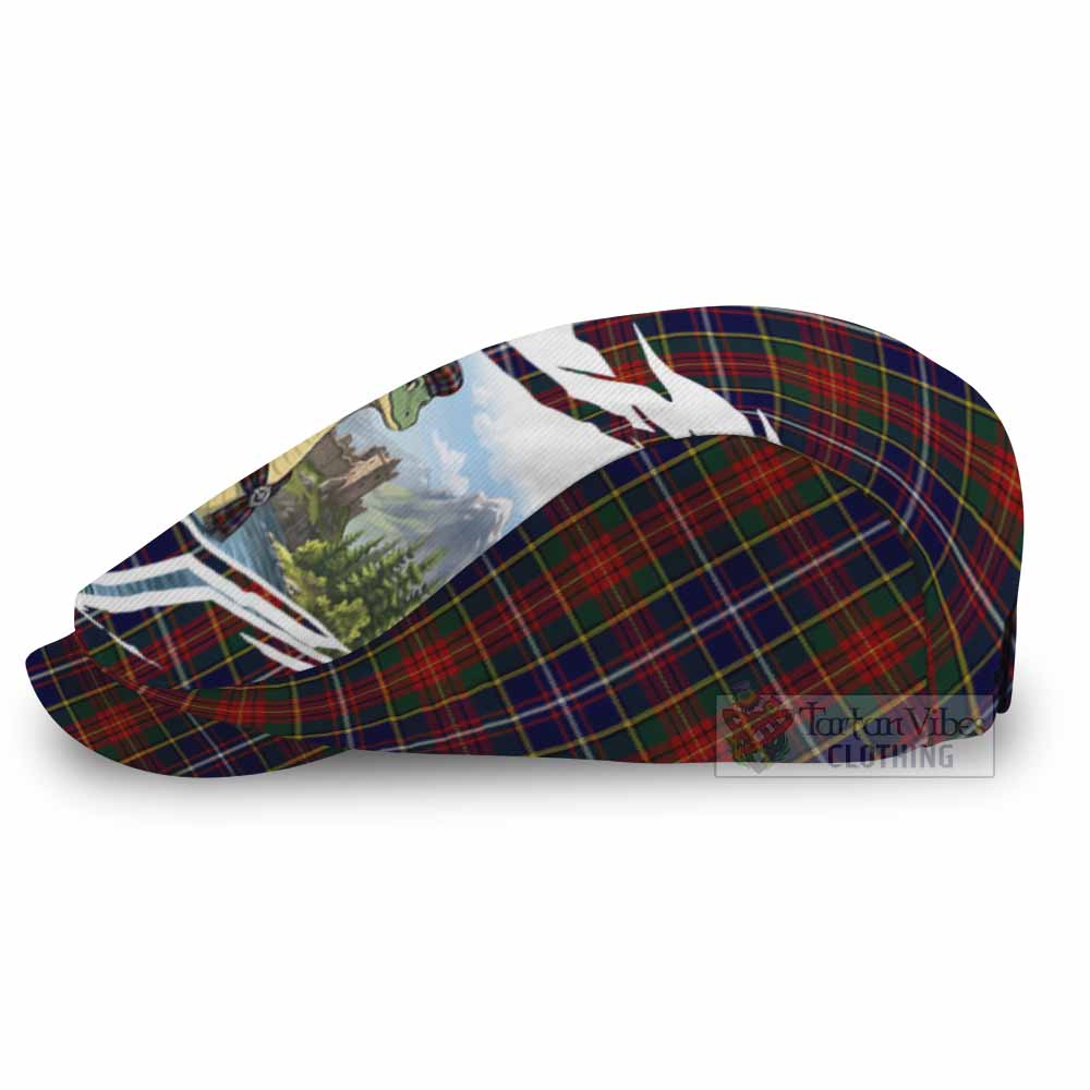 Crozier Tartan Loch Ness Monster Scottish Heritage Art Flat Cap, Jeff Cap