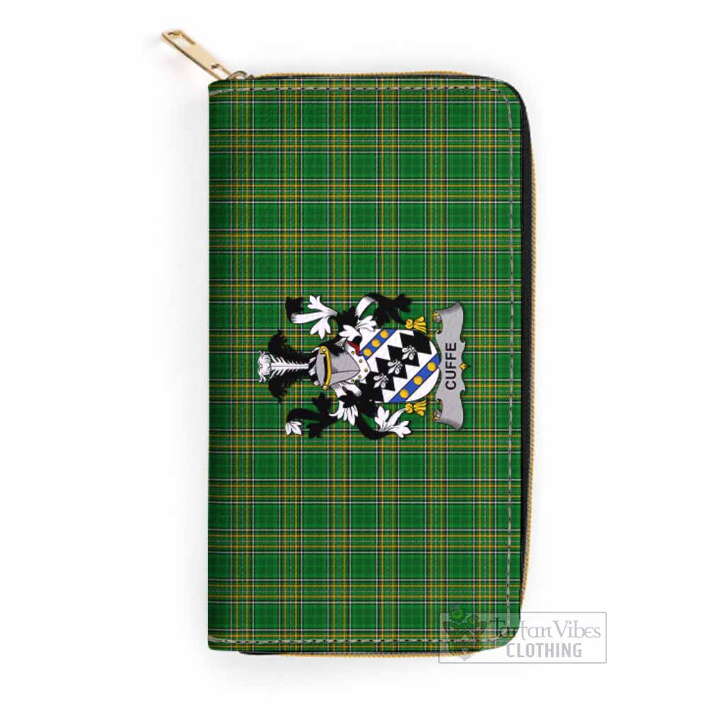 Cuffe Irish Clan Tartan Women's Leather Wallet with Coat of Arms One Size 19.7*10.5*3.5 cm - Tartan Vibes Clothing