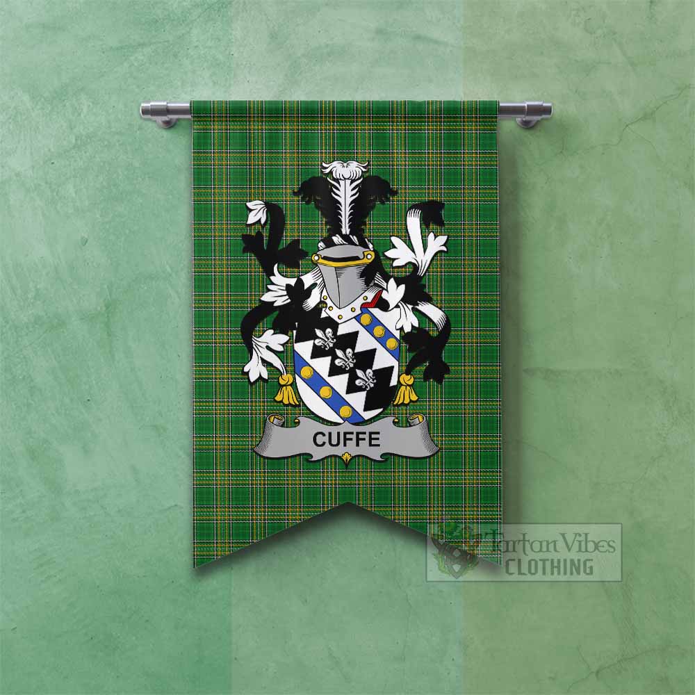 Cuffe Irish Clan Tartan Gonfalon, Tartan Banner with Coat of Arms Fishtail - Tartan Vibes Clothing