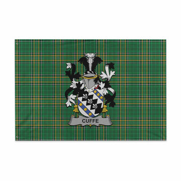 Tartan Vibes Clothing Cuffe Irish Clan Tartan House Flag with Coat of Arms