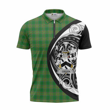 Tartan Vibes Clothing Cullen Irish Clan Zipper Polo Shirt Celtic Circle Style