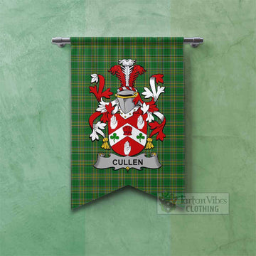 Tartan Vibes Clothing Cullen O_Cullen Irish Clan Tartan Gonfalon, Tartan Banner with Coat of Arms