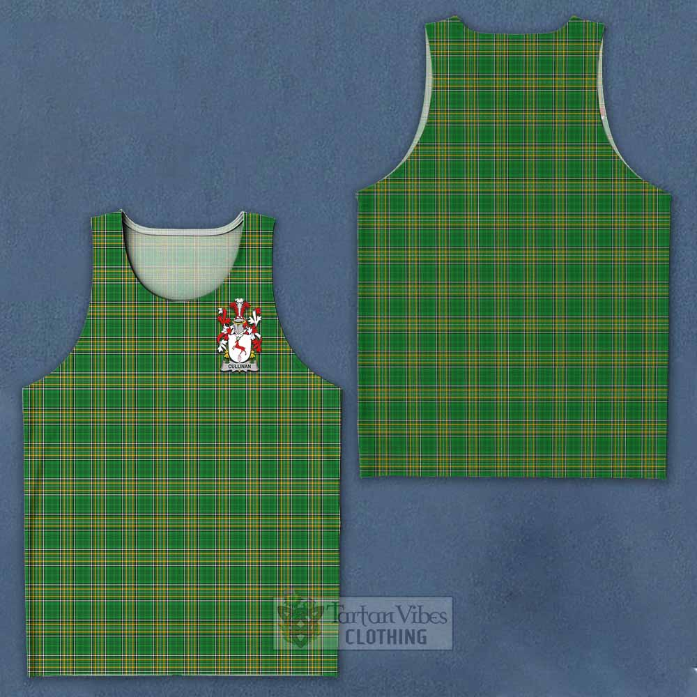 Tartan Vibes Clothing Cullinan Irish Clan Tartan Men's Tank Top with Coat of Arms