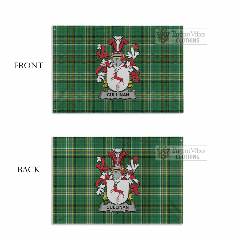 Tartan Vibes Clothing Cullinan Irish Clan Tartan House Flag with Coat of Arms