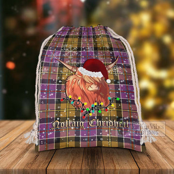 Culloden Tartan Christmas Santa's Bag with Twinkle Highland Cattle