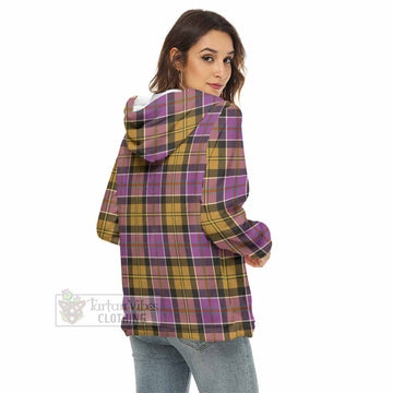 Tartan Vibes Clothing Culloden Tartan Women's Borg  Half Zip Fleece Hoodie