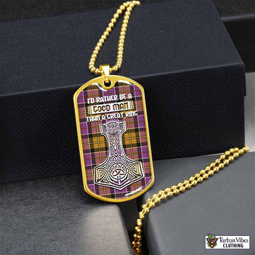 Tartan Vibes Clothing Culloden Tartan Dog Tag Necklace Viking Mjolnir Style