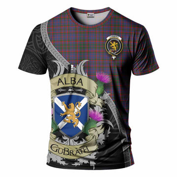 Tartan Vibes Clothing Cumming Tartan Family Crest T-Shirt Lion Rampant Royal Thistle Shield Celtic Inspired
