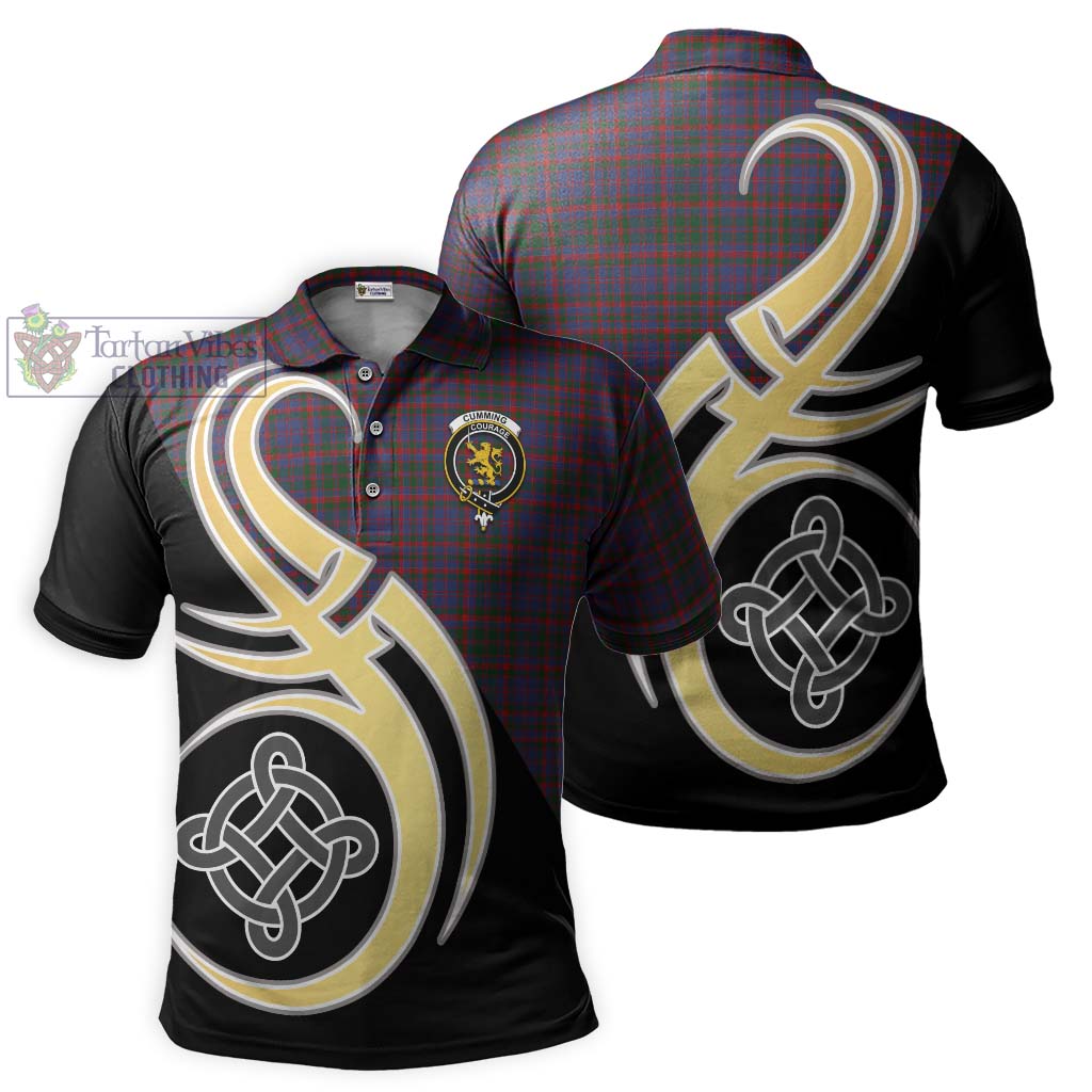 Cumming Tartan Polo Shirt with Family Crest and Celtic Symbol Style Kid - Tartan Vibes Clothing