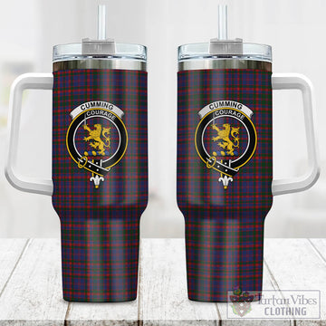 Tartan Vibes Clothing Cumming Tartan and Family Crest Tumbler with Handle
