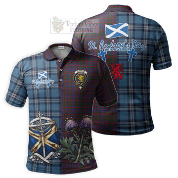 Cumming Tartan Polo Shirt Happy St. Andrew's Day Half Tartan Style Kid - Tartan Vibes Clothing