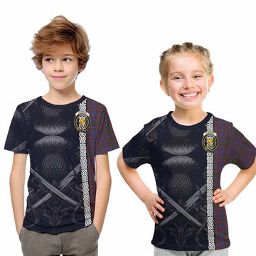Cumming Tartan Kid T-Shirt with Family Crest Cross Sword Thistle Celtic Vibes