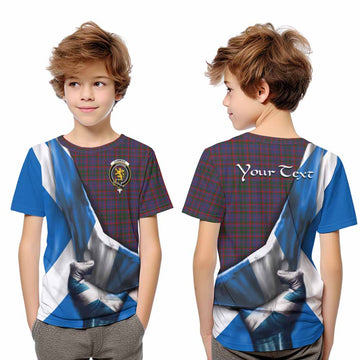 Cumming Tartan Kid T-Shirt with Family Crest Scotland Patriotic Style