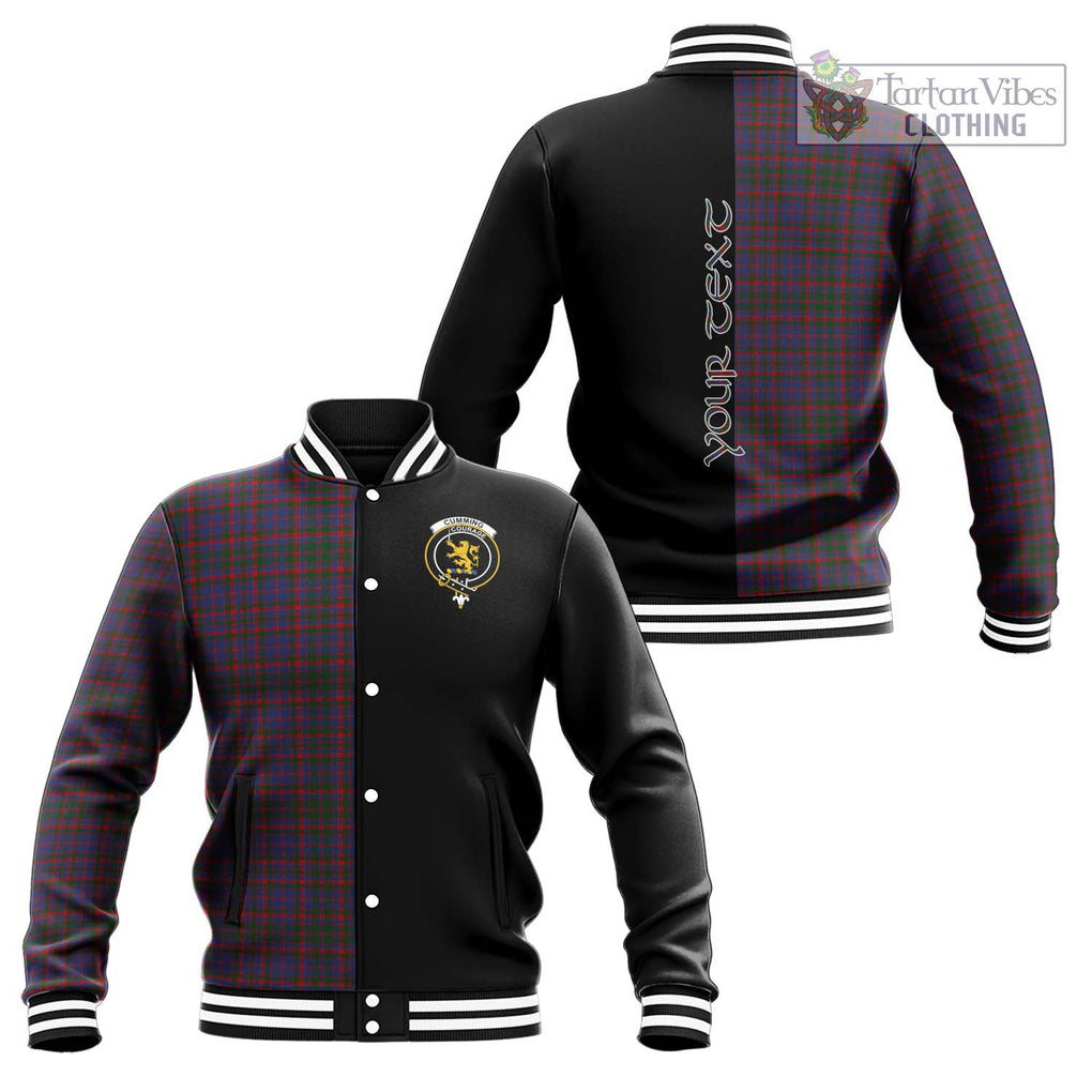 Cumming Tartan Baseball Jacket with Family Crest and Half Of Me Style Unisex - Tartanvibesclothing Shop