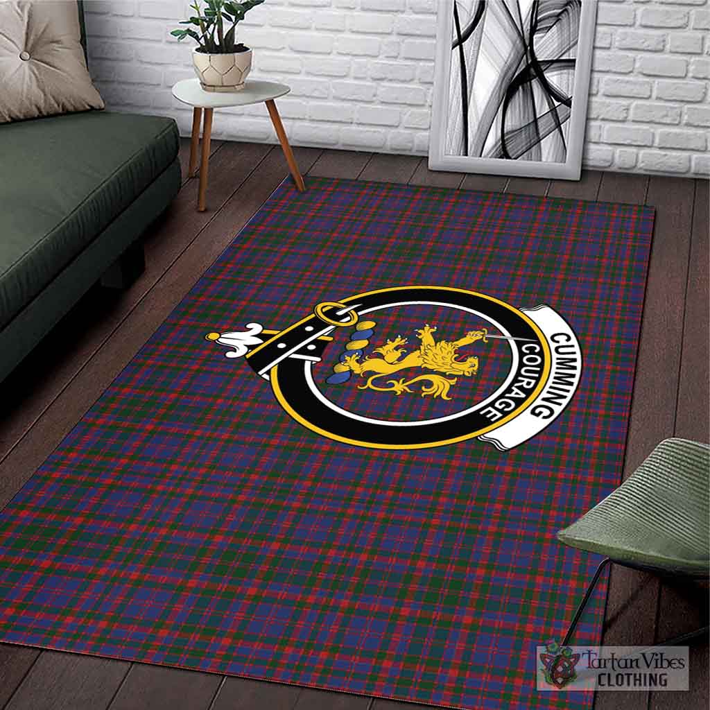 Tartan Vibes Clothing Cumming Tartan Area Rug with Family Crest