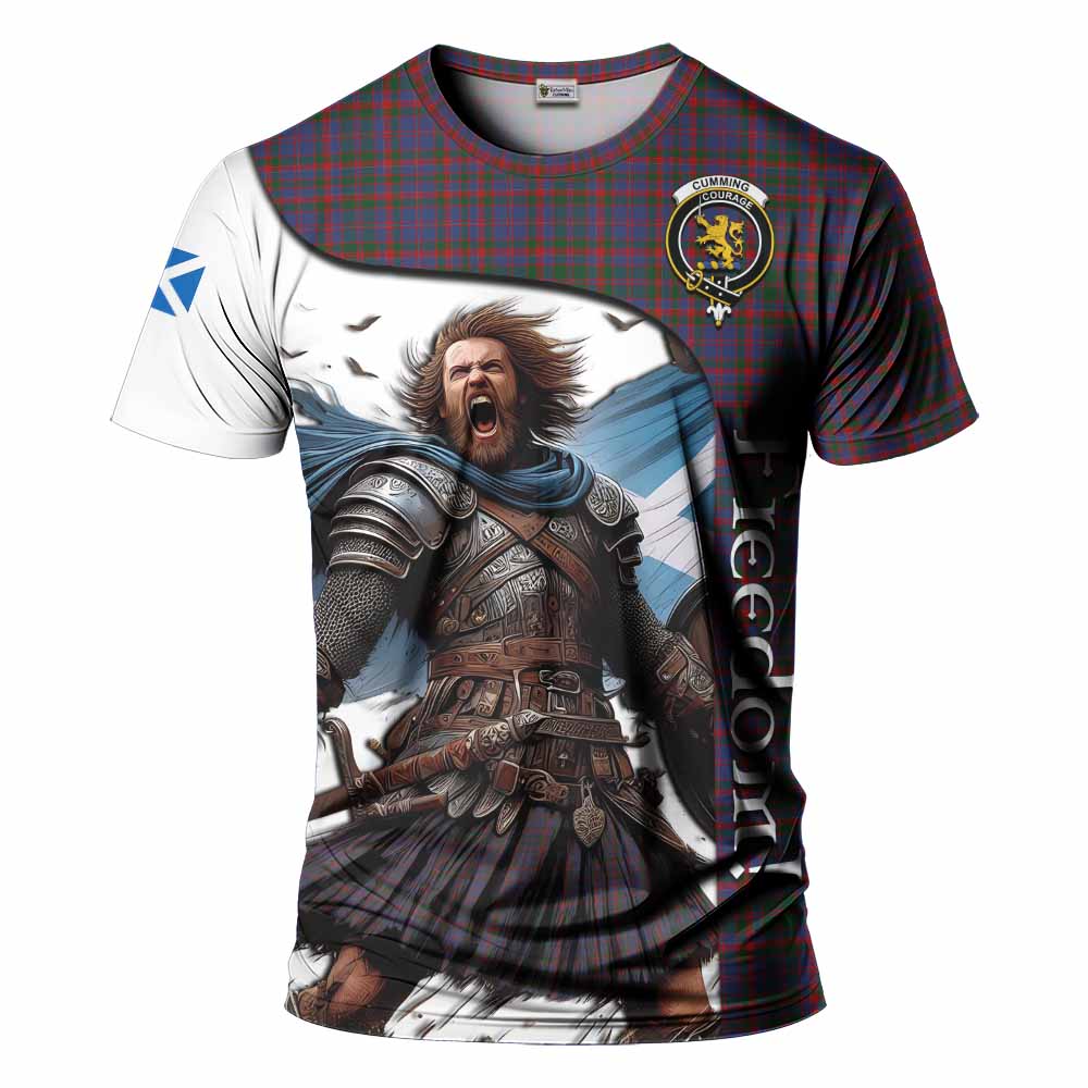 Cumming Crest Tartan T-Shirt Inspired by the Freedom of Scottish Warrior