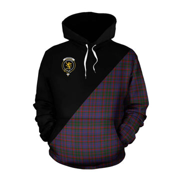 Cumming Tartan Cotton Hoodie with Family Crest and Military Logo Style