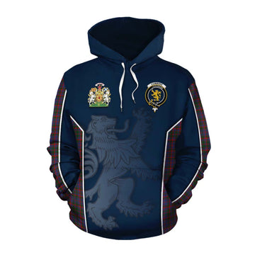 Cumming Tartan Cotton Hoodie with Family Crest and Lion Rampant Vibes Sport Style