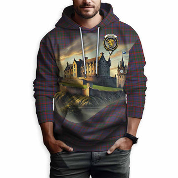Tartan Vibes Clothing Cumming Tartan Family Crest Hoodie with Scottish Ancient Castle Style