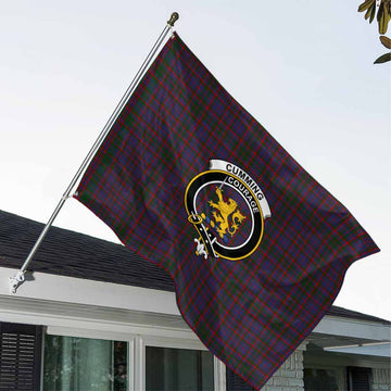 Tartan Vibes Clothing Cumming Tartan House Flag with Family Crest