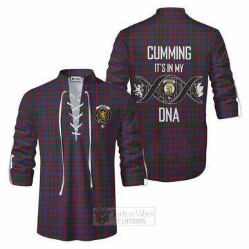 Tartan Vibes Clothing Cumming Tartan Ghillie Kilt Shirt with Family Crest DNA In Me Style