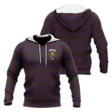 Cumming Tartan Knitted Hoodie with Family Crest