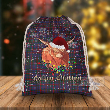 Tartan Vibes Clothing Cumming Tartan Christmas Santa's Bag with Highland Cow
