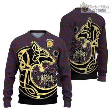 Cumming Tartan Knitted Sweater with Family Crest Celtic Wolf Style Unisex - Tartan Vibes Clothing