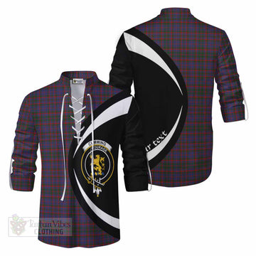 Tartan Vibes Clothing Cumming Tartan Ghillie Kilt Shirt with Family Crest Circle Style