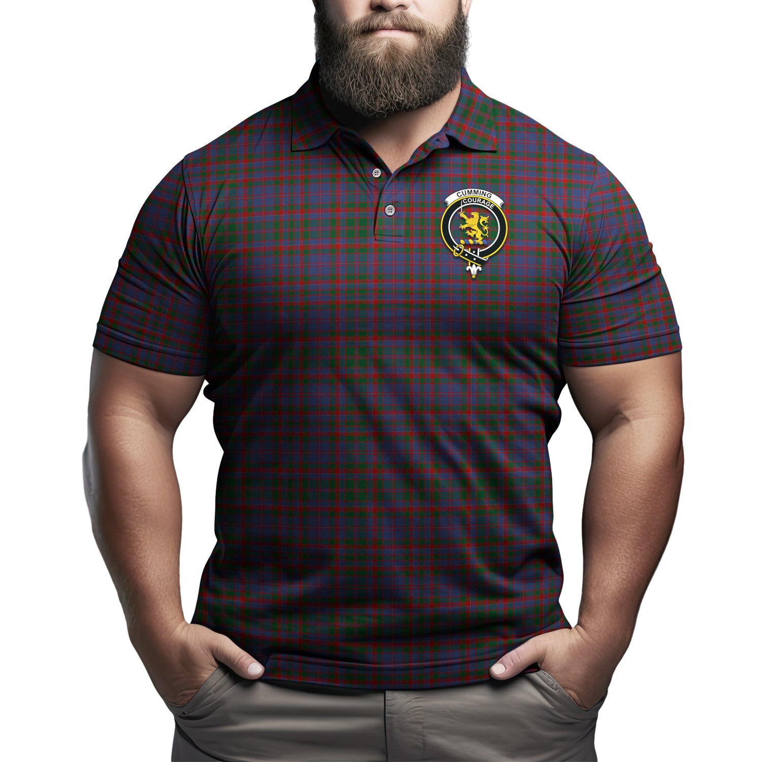 Cumming Tartan Men's Polo Shirt with Family Crest Kid - Tartan Vibes Clothing