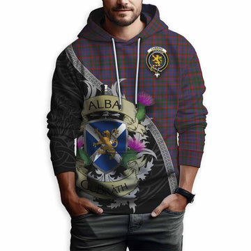 Cumming Tartan Family Crest Hoodie Lion Rampant Royal Thistle Shield Celtic Inspired