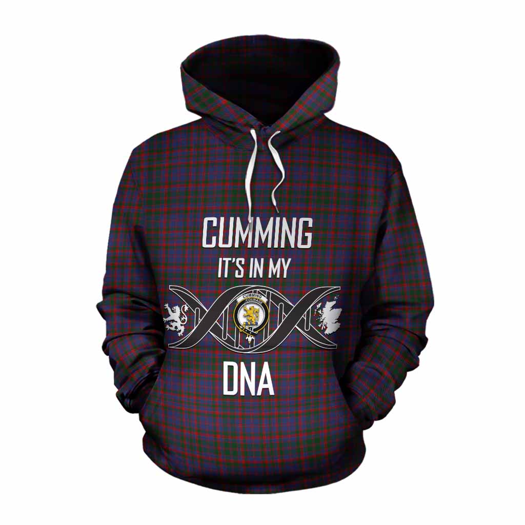 Tartan Vibes Clothing Cumming Tartan Cotton Hoodie with Family Crest DNA In Me Style