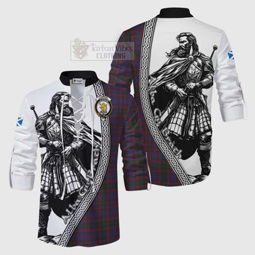 Tartan Vibes Clothing Cumming Tartan Clan Crest Ghillie Kilt Shirt with Highlander Warrior Celtic Style