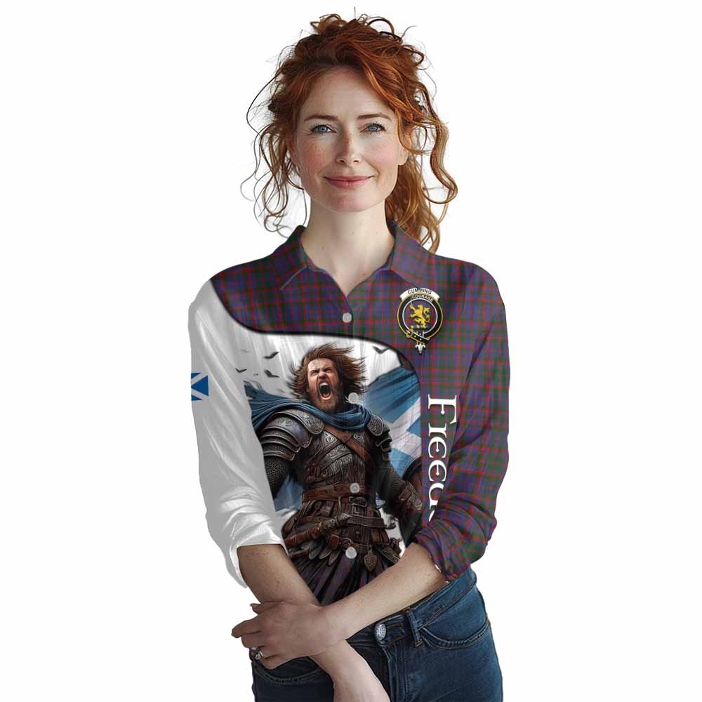 Tartan Vibes Clothing Cumming Crest Tartan Women's Casual Shirt Inspired by the Freedom of Scottish Warrior