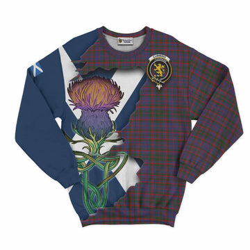 Cumming Tartan Family Crest Sweatshirt Scottish Thistle Celtic Inspired