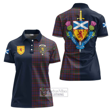 Cumming Tartan Women's Polo Shirt Alba with Scottish Lion Royal Arm Half Style