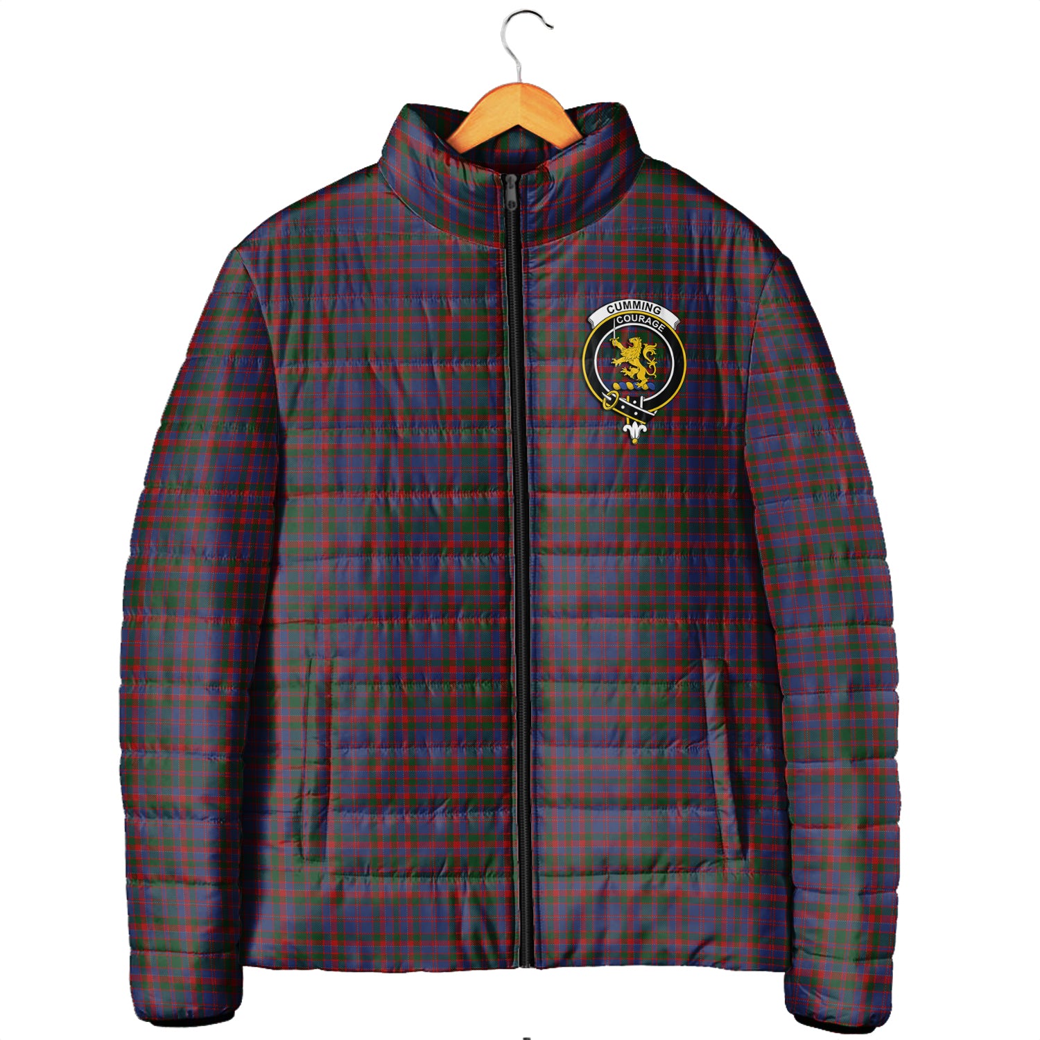 Cumming Tartan Padded Jacket with Family Crest Men's Padded Jacket - Tartan Vibes Clothing