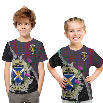 Cumming Tartan Family Crest Kid T-Shirt Lion Rampant Royal Thistle Shield Celtic Inspired
